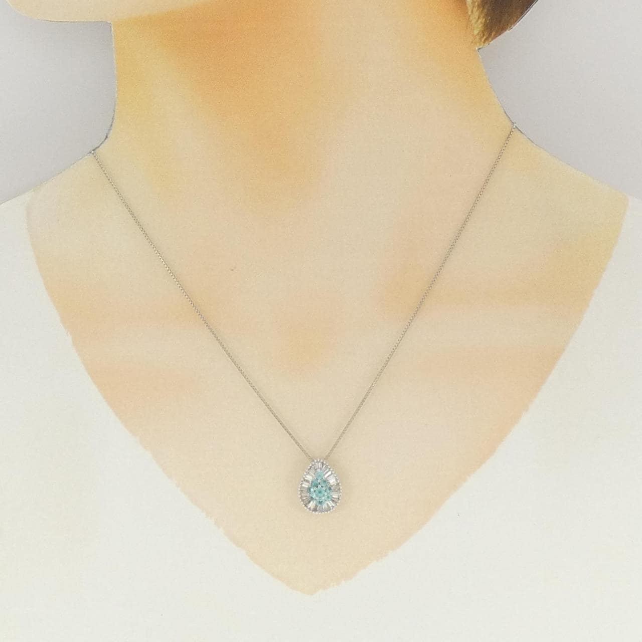 PT950/PT850 トルマリン ネックレス 0.35CT