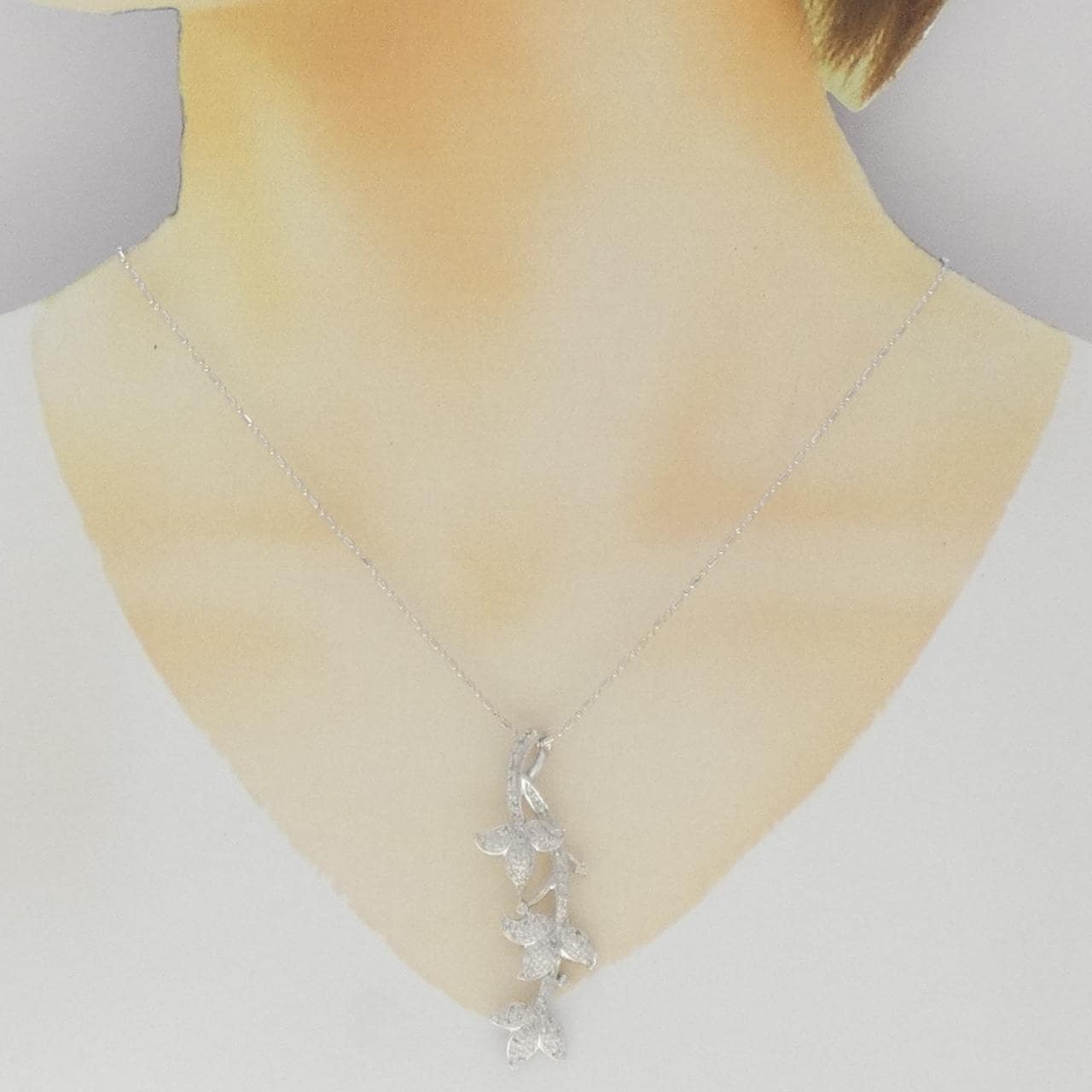 K18WG ダイヤモンド ネックレス 0.58CT