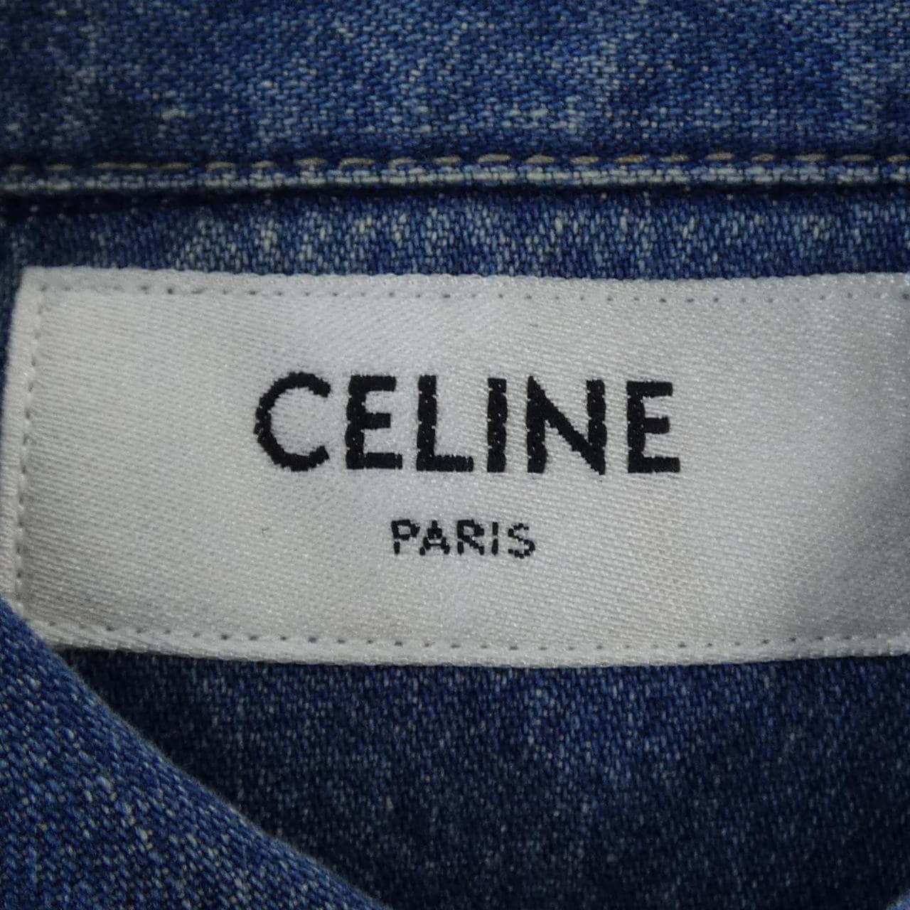 セリーヌ CELINE ユニオンオーシャンウォッシュデニム クロップドシャツ トリオンフ 2T187459N シャツ