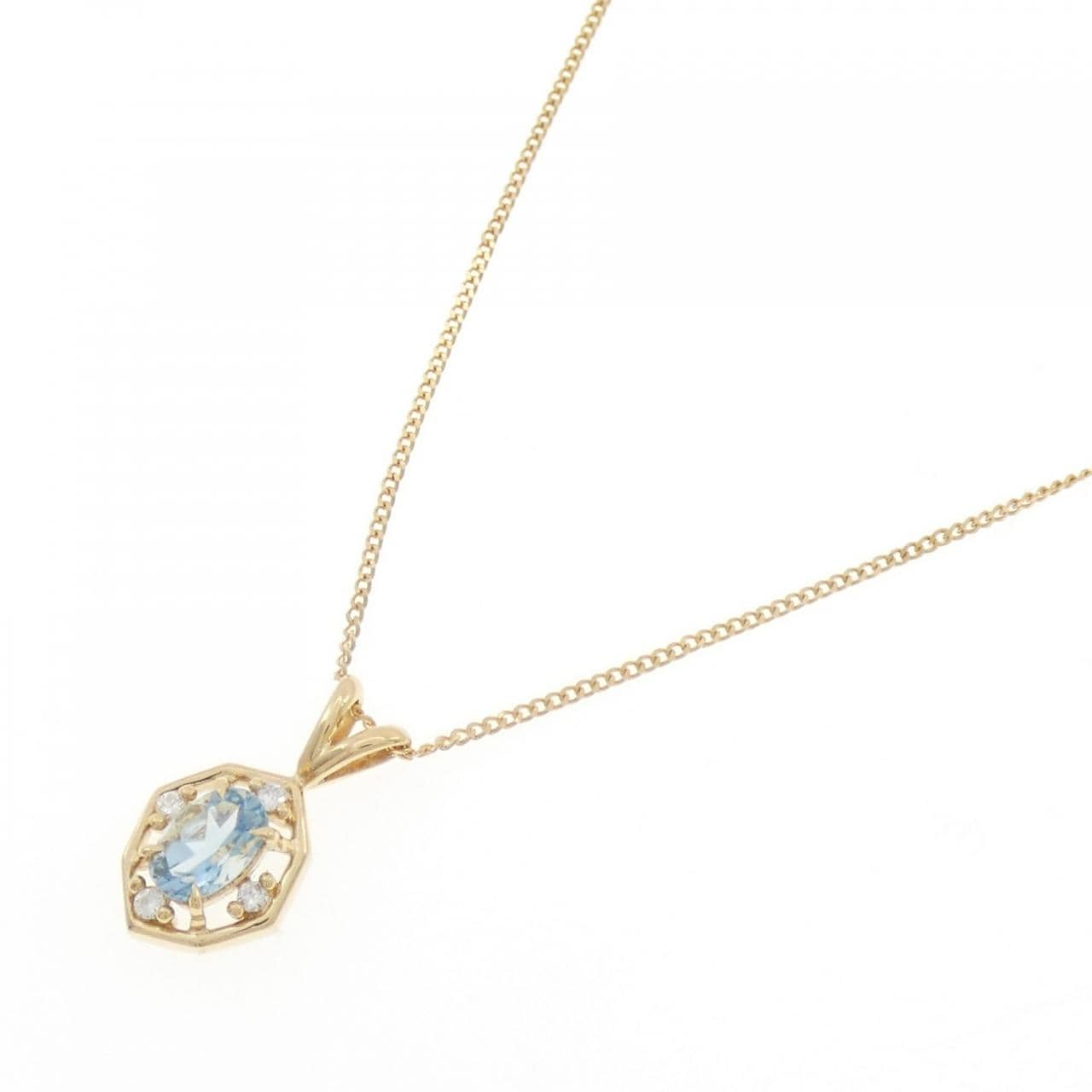 K18YG アクアマリン ネックレス