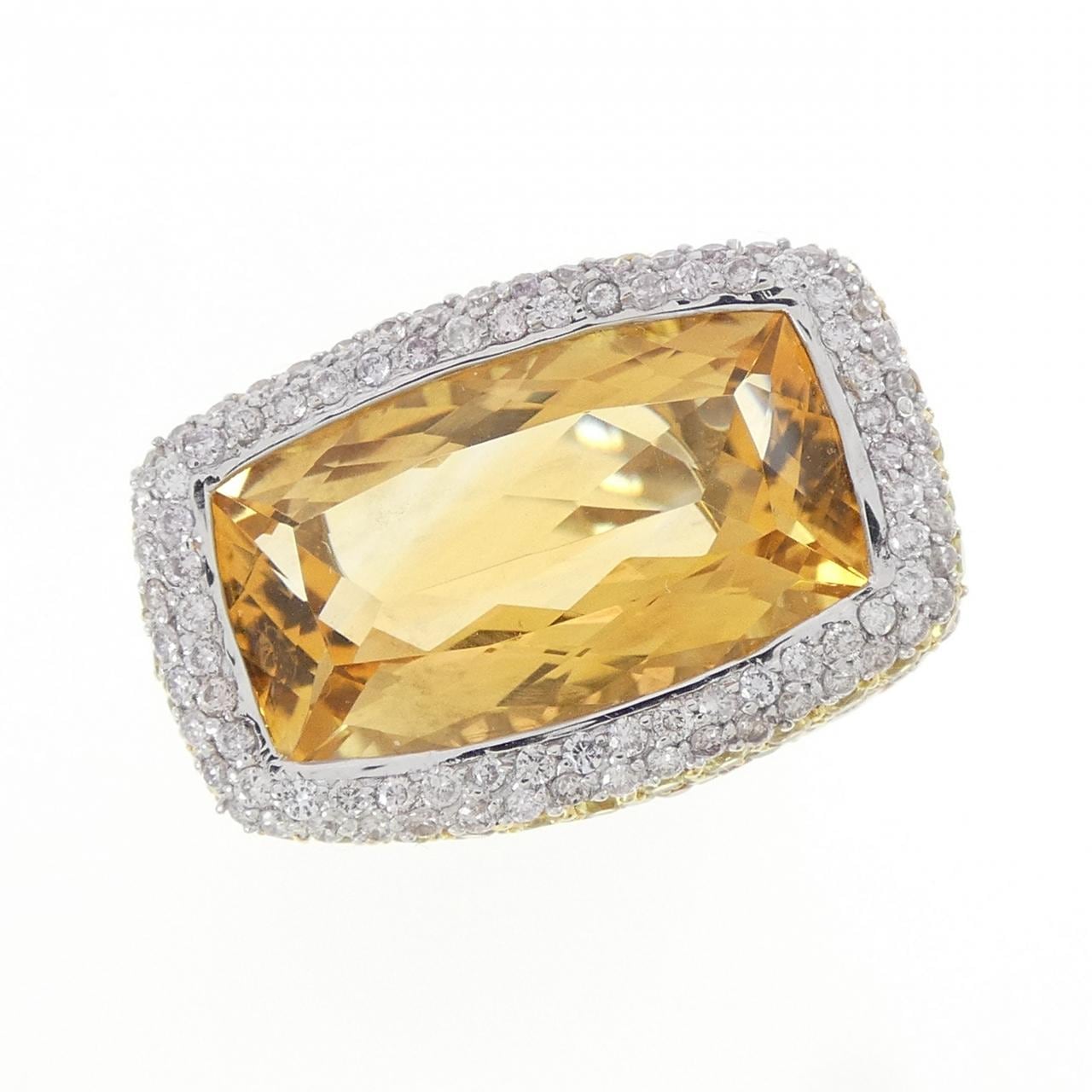 750スリーカラー シトリン リング 9.92CT