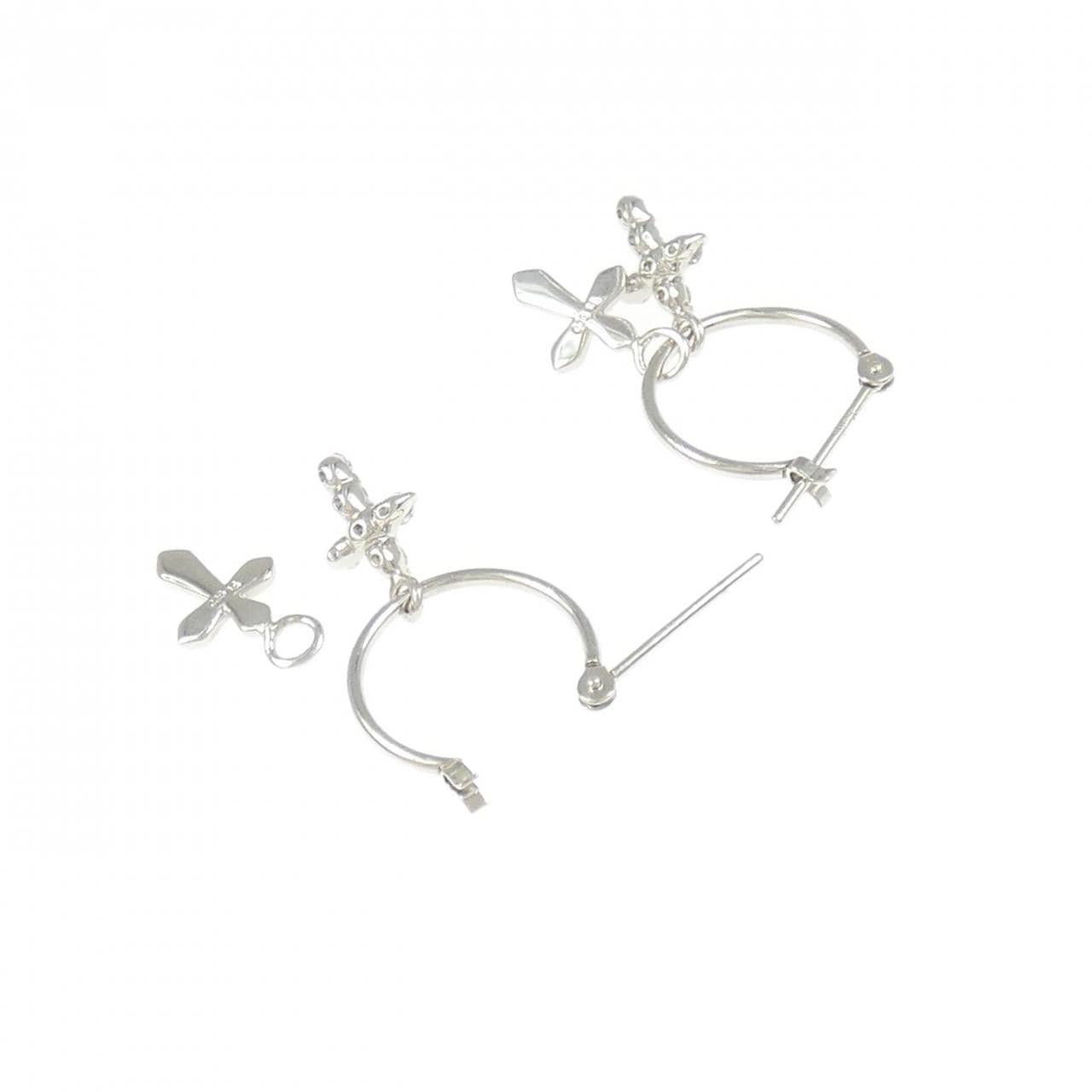 PT900 2WAY クロス ダイヤモンド ピアス 0.30CT