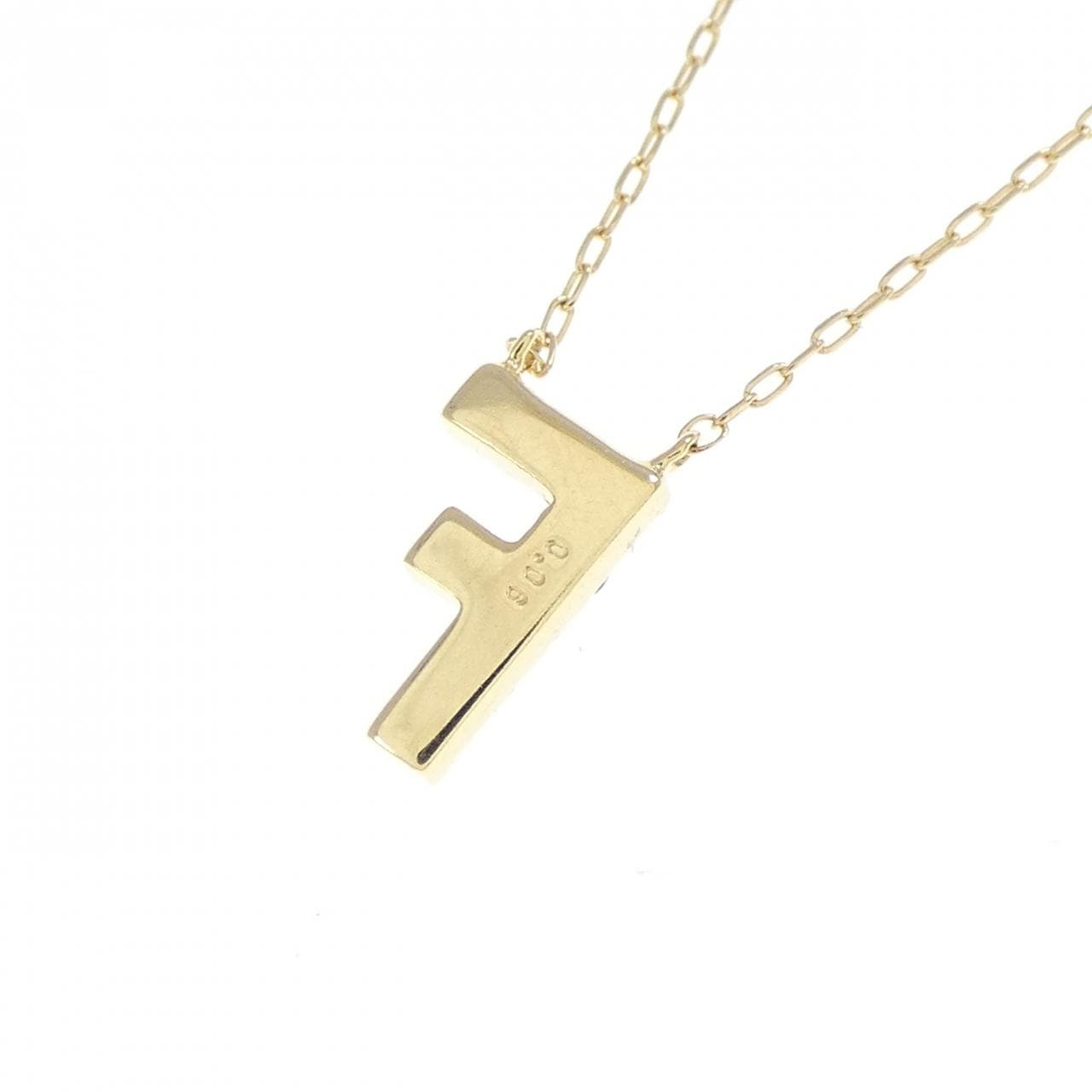 K18YG イニシャルF ダイヤモンド ネックレス 0.06CT
