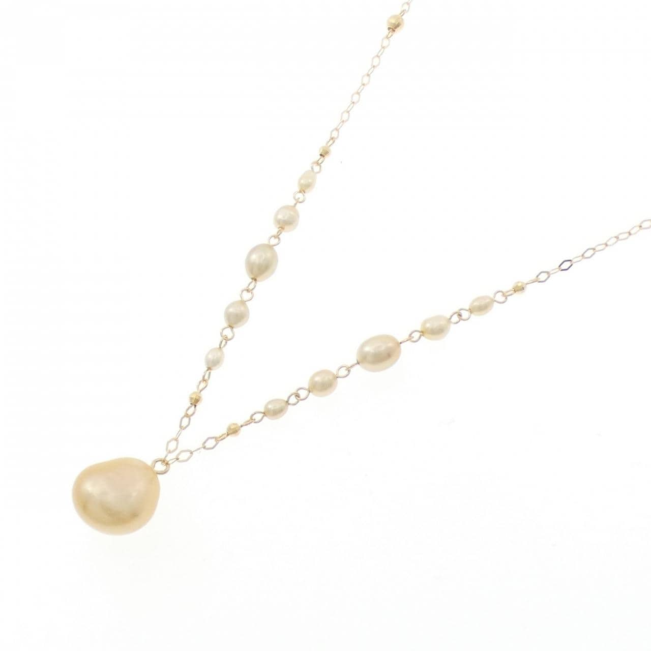 K18YG 白蝶パール ネックレス