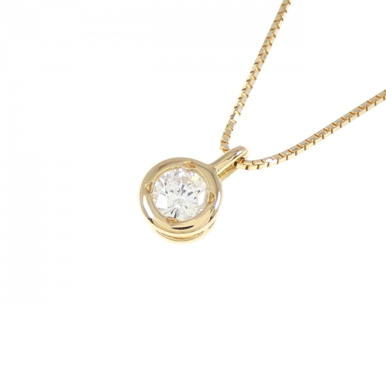 K18YG ソリティア ダイヤモンド ネックレス 0.210CT