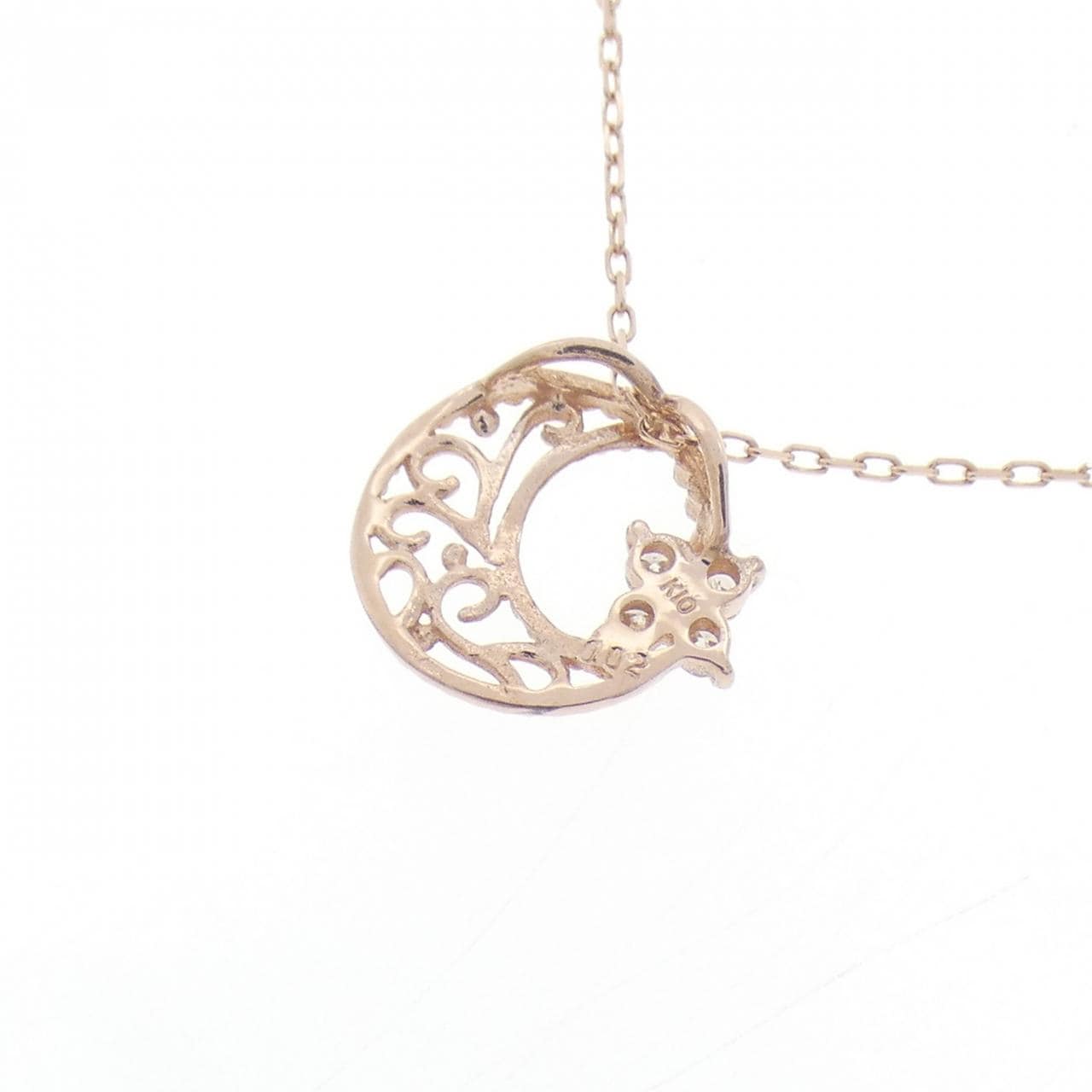K10PG Flower Diamond Necklace 0.02CT