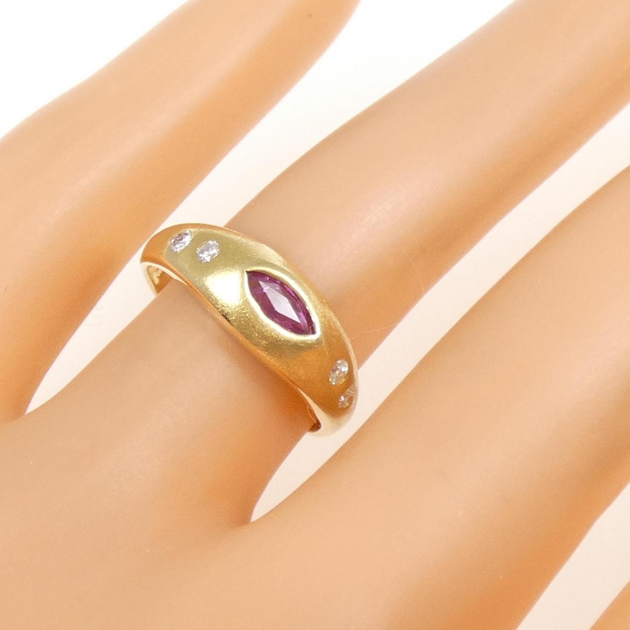 K18YG ルビー リング 0.27CT