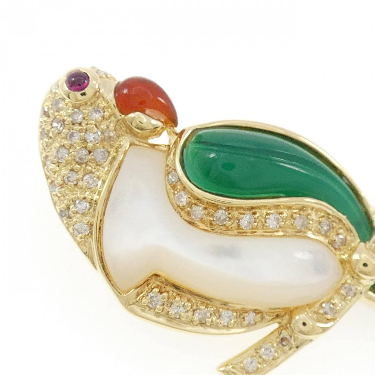 K18YG カラーストーン ブローチ