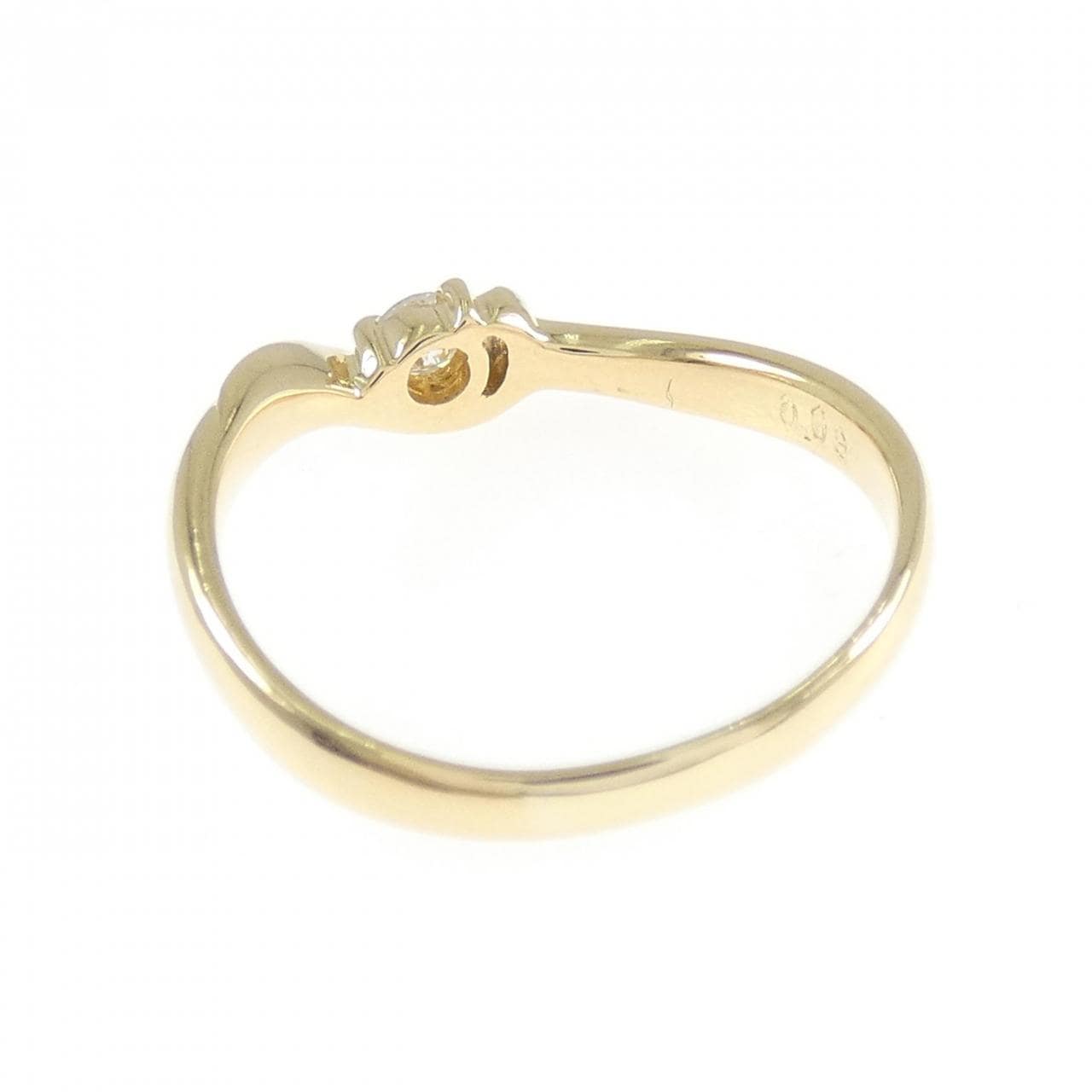 K18YG solitaire Diamond ring 0.09CT