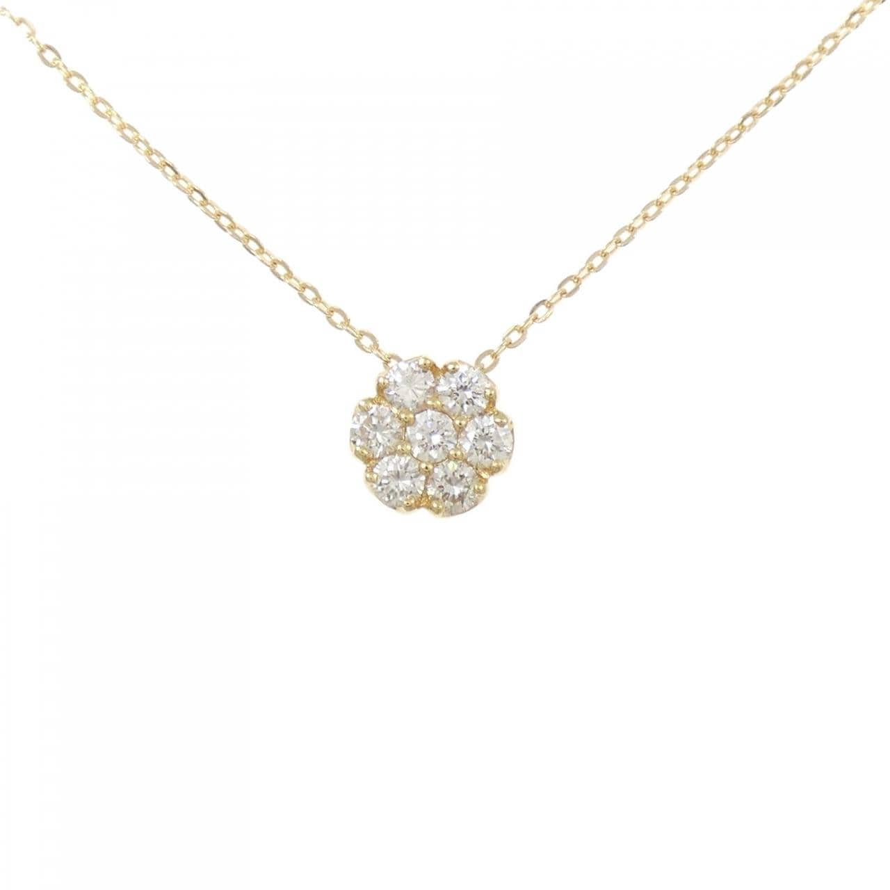 K18YG フラワー ダイヤモンド ネックレス 0.29CT