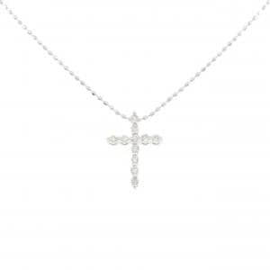 K18WG クロス ダイヤモンド ネックレス 0.1CT