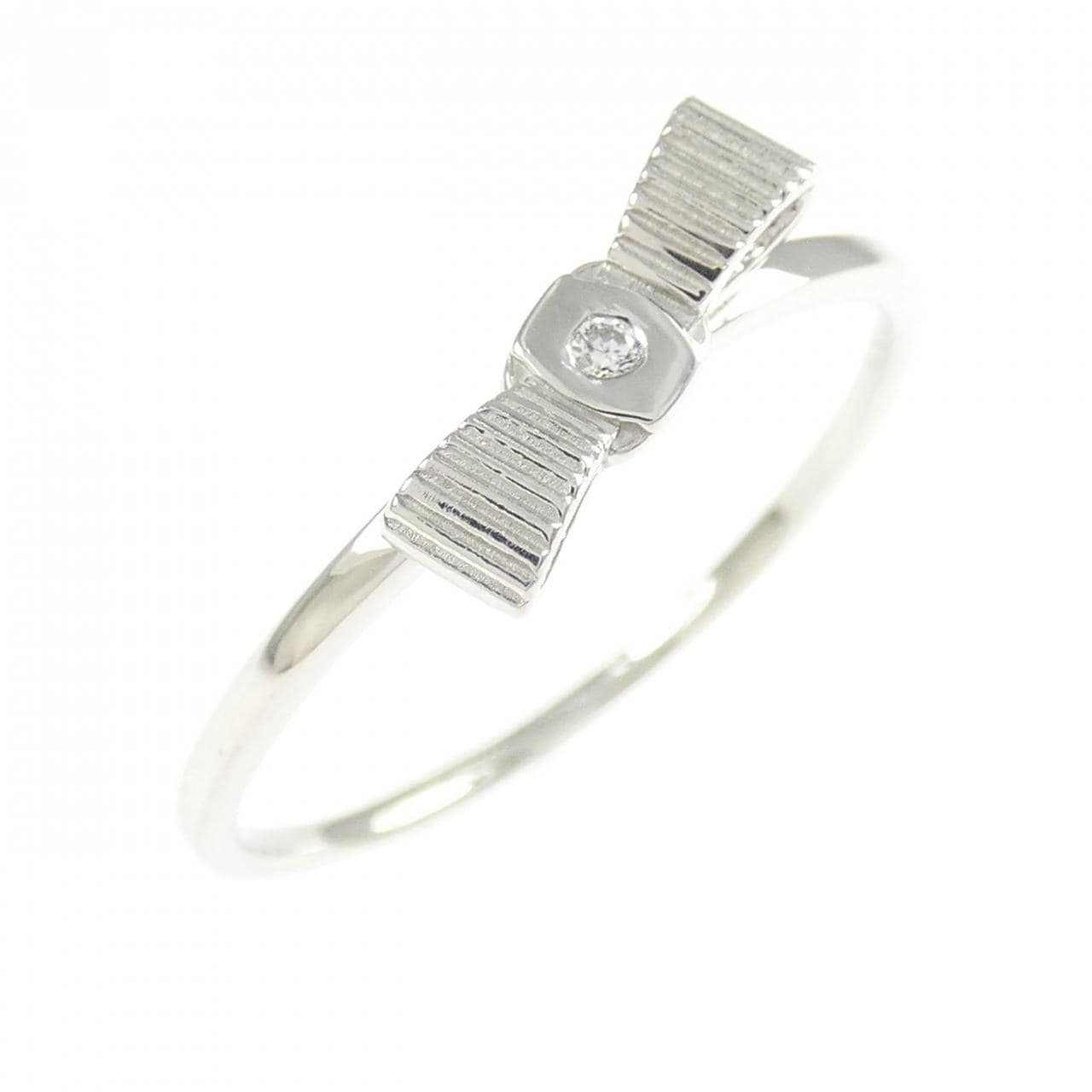 PT950 リボン ダイヤモンド リング 0.01CT