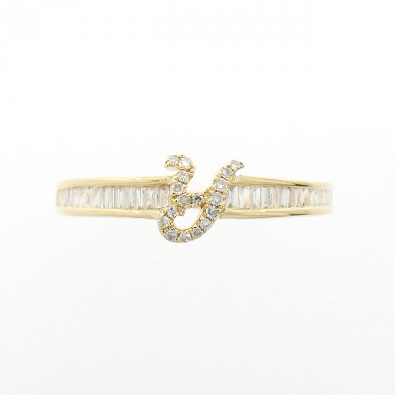 K18YG イニシャルY ダイヤモンド リング 0.25CT