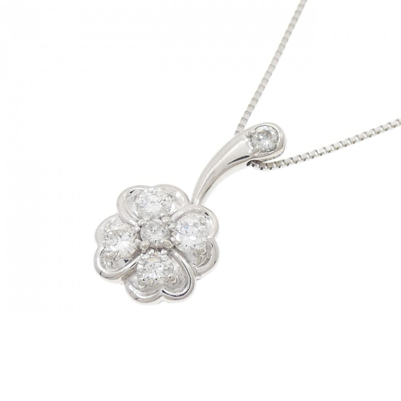 PT900/PT850 クローバー ダイヤモンド ネックレス 0.50CT