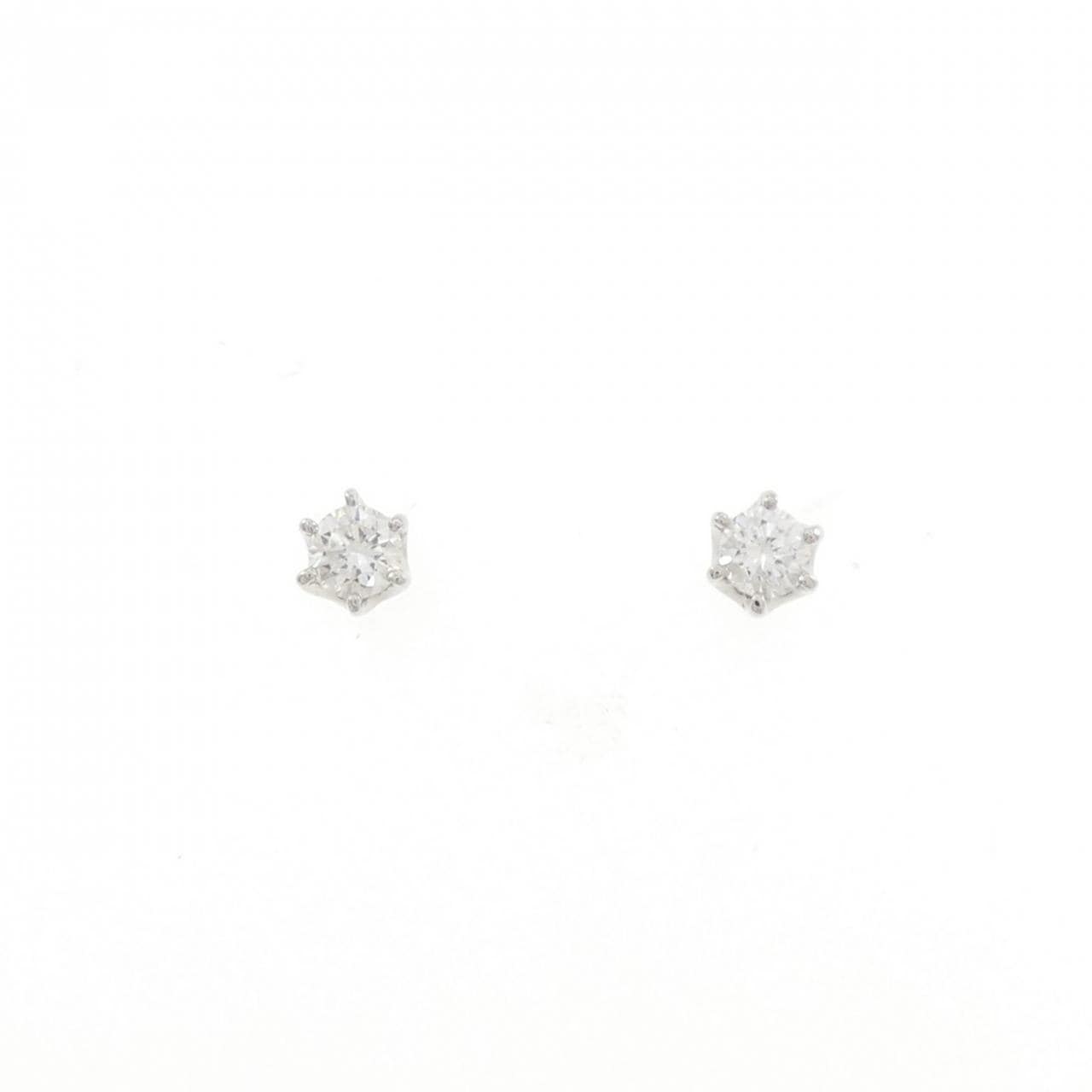 PT900 ソリティア ダイヤモンド ピアス 0.30CT