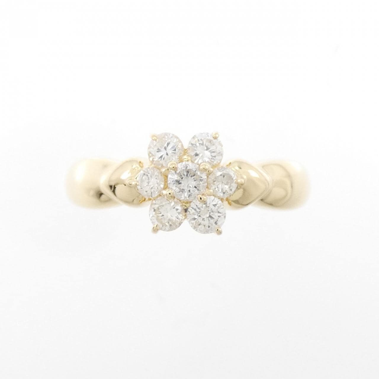 K18YG フラワー ダイヤモンド リング 0.31CT