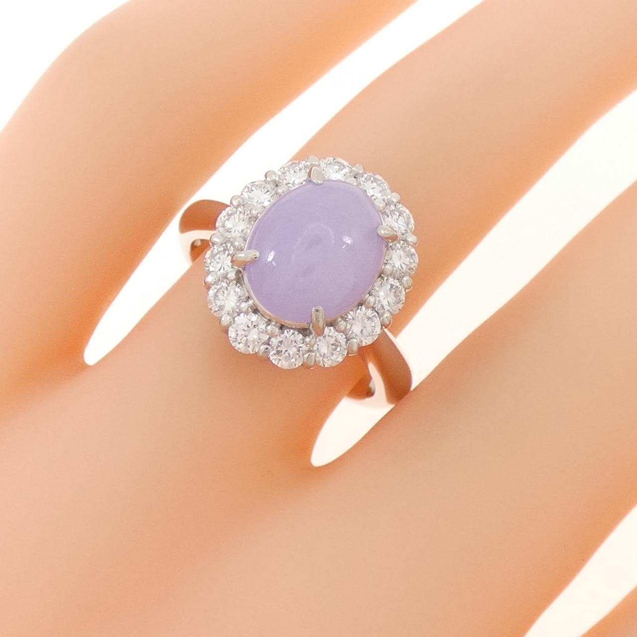 PT900 ラベンダーヒスイ リング 2.22CT