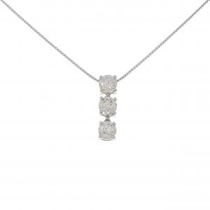 PT900/PT850 スリーストーン ダイヤモンド ネックレス 1.08CT