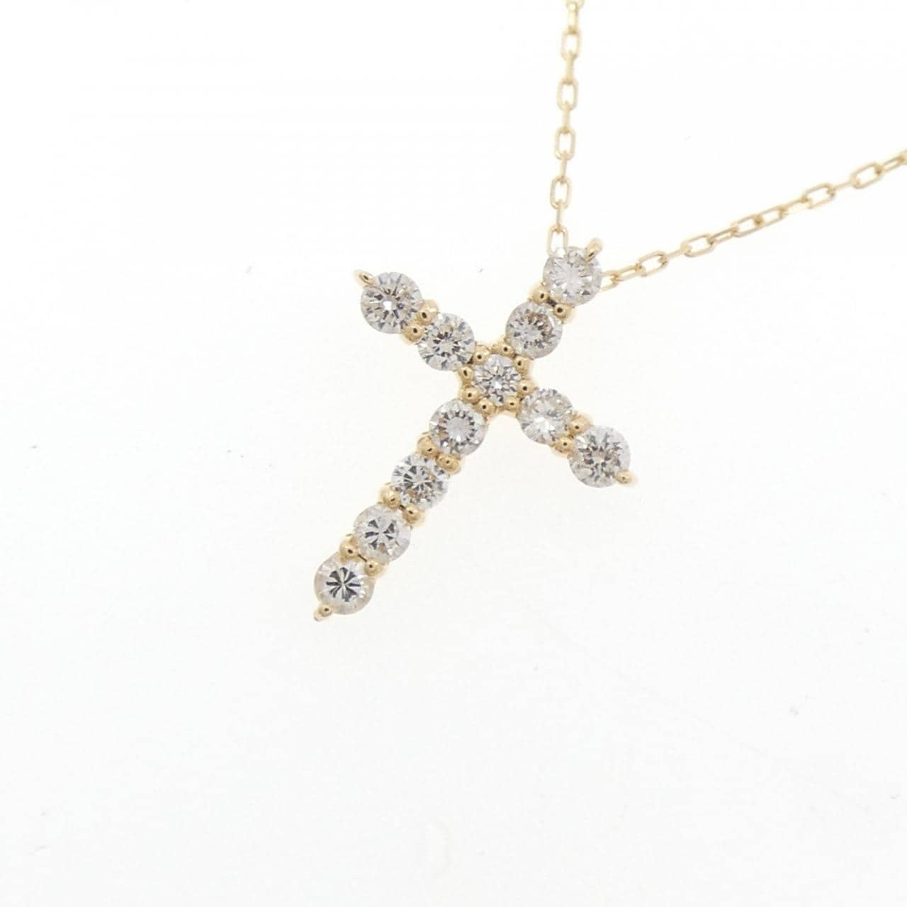 【新品】K18YG クロス ダイヤモンド ネックレス 0.20CT