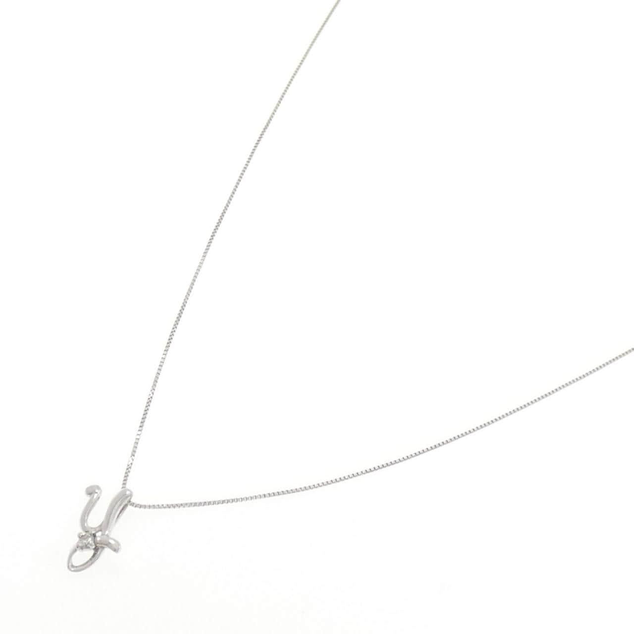 K10WG イニシャルY ダイヤモンド ネックレス 0.025CT