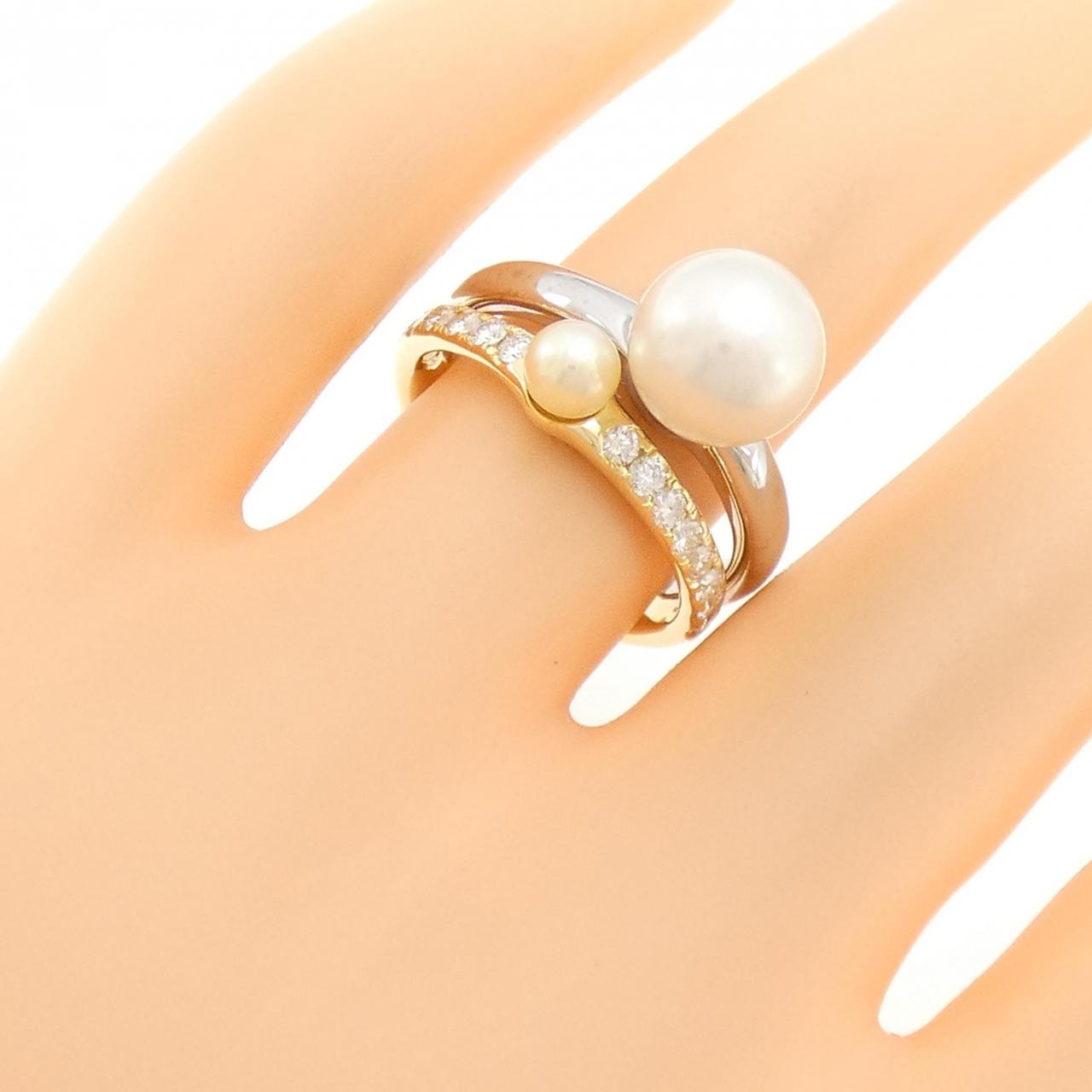 750YG/750WG Akoya pearl ring
