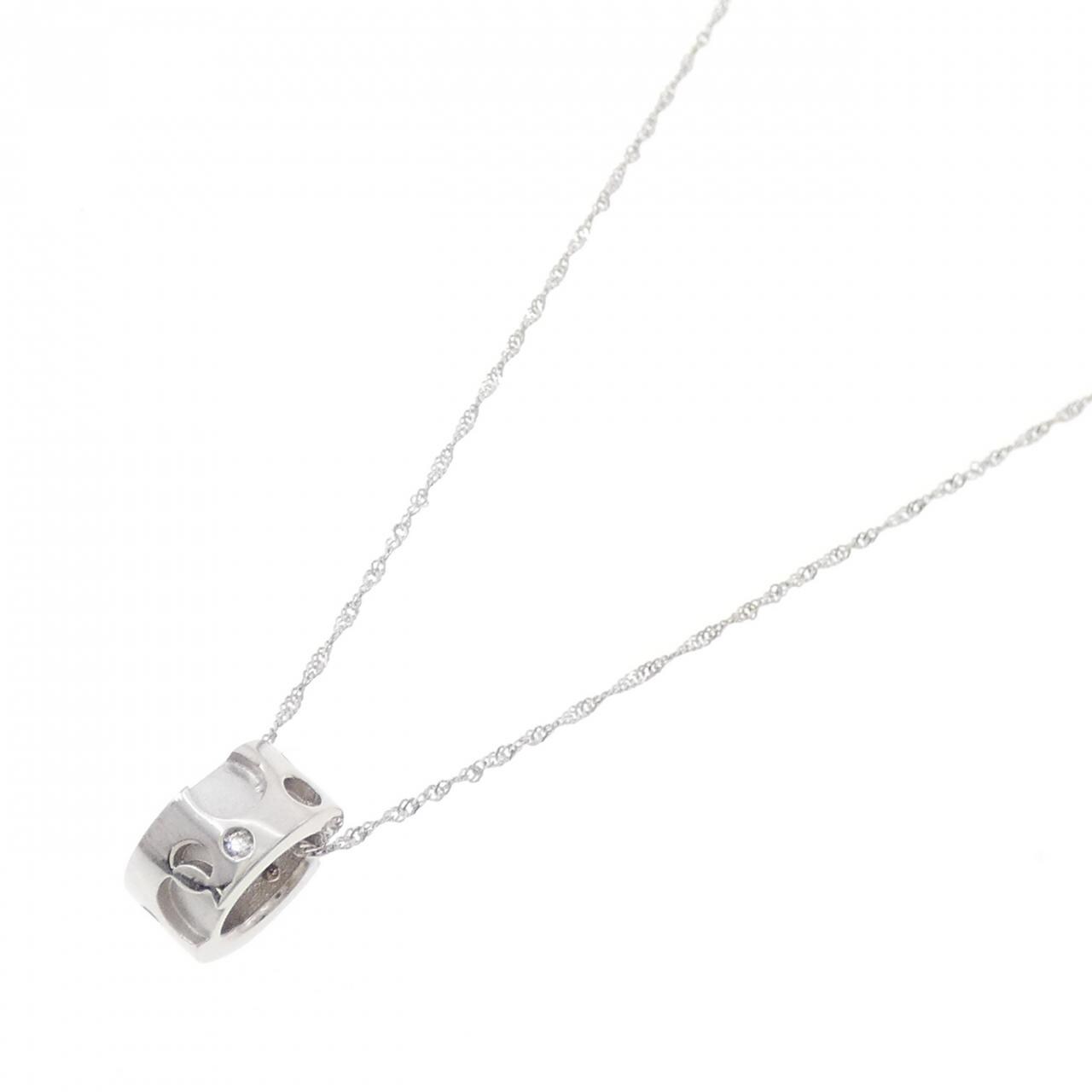 K18WG/750WG ダイヤモンド ネックレス 0.05CT