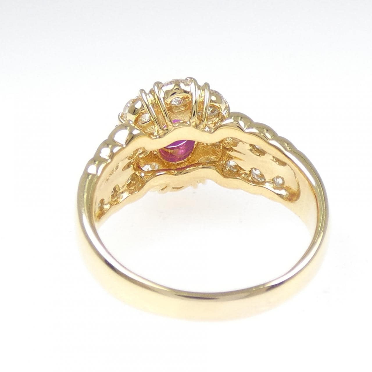 K18YG ルビー リング 0.76CT
