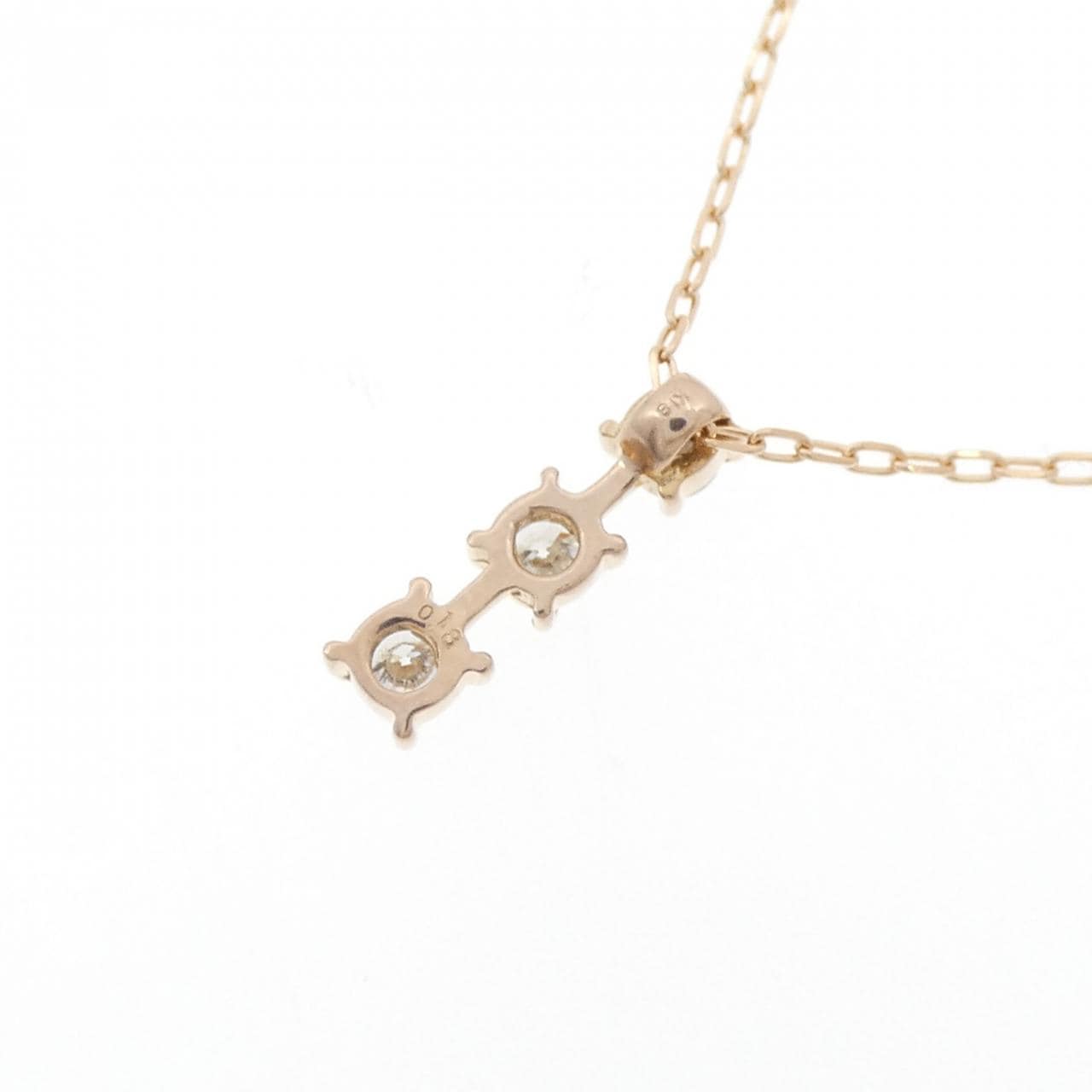 K18PG三石鑽石項鍊0.18CT