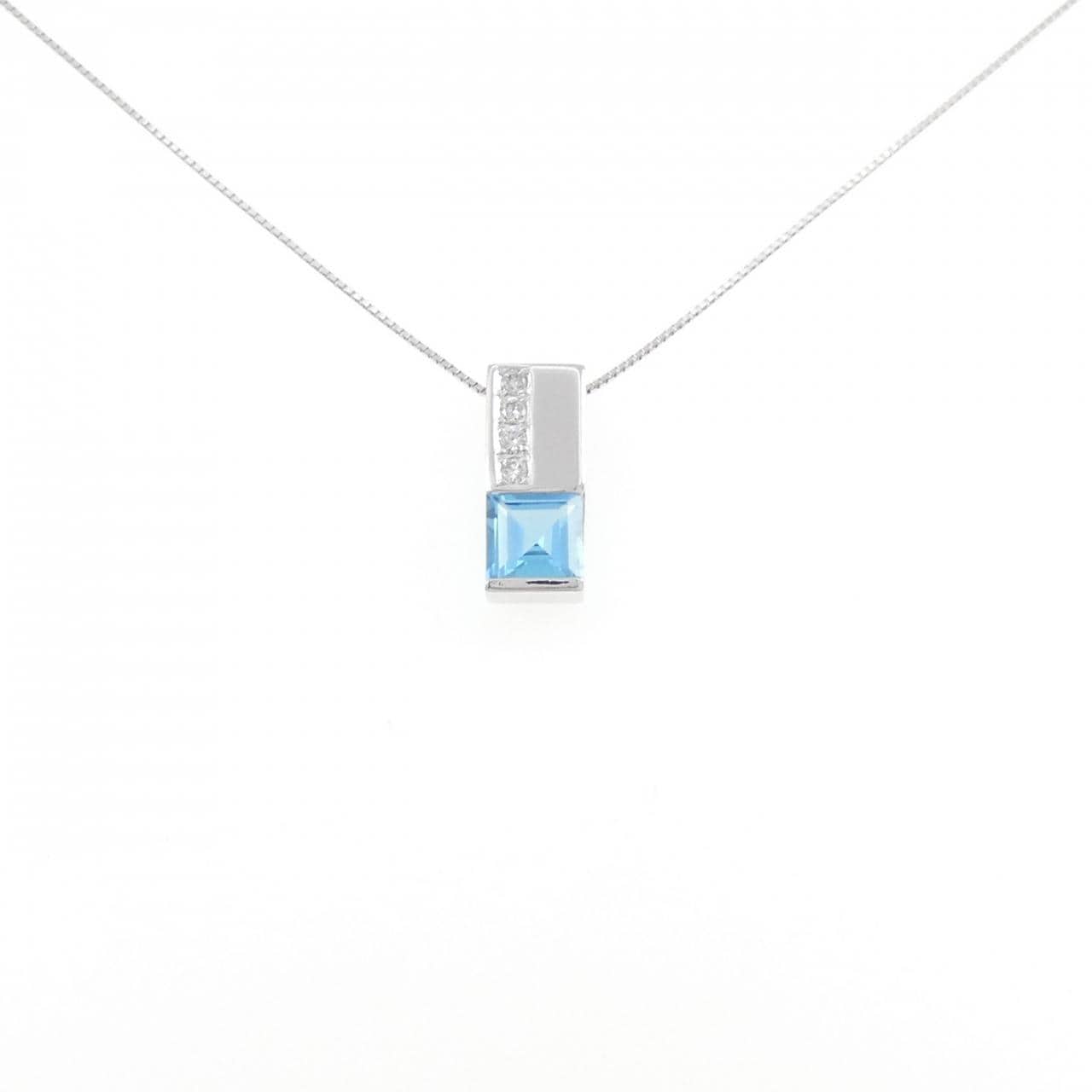 K18WG ブルートパーズ ネックレス 1.884CT