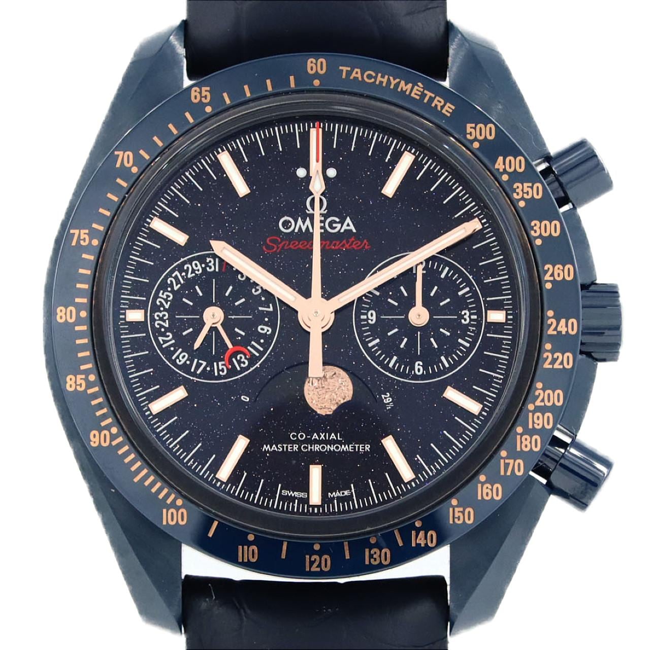 オメガ スピードマスタームーンフェイズブルーサイドオブザムーン 304.93.44.52.03.002 セラミック 自動巻