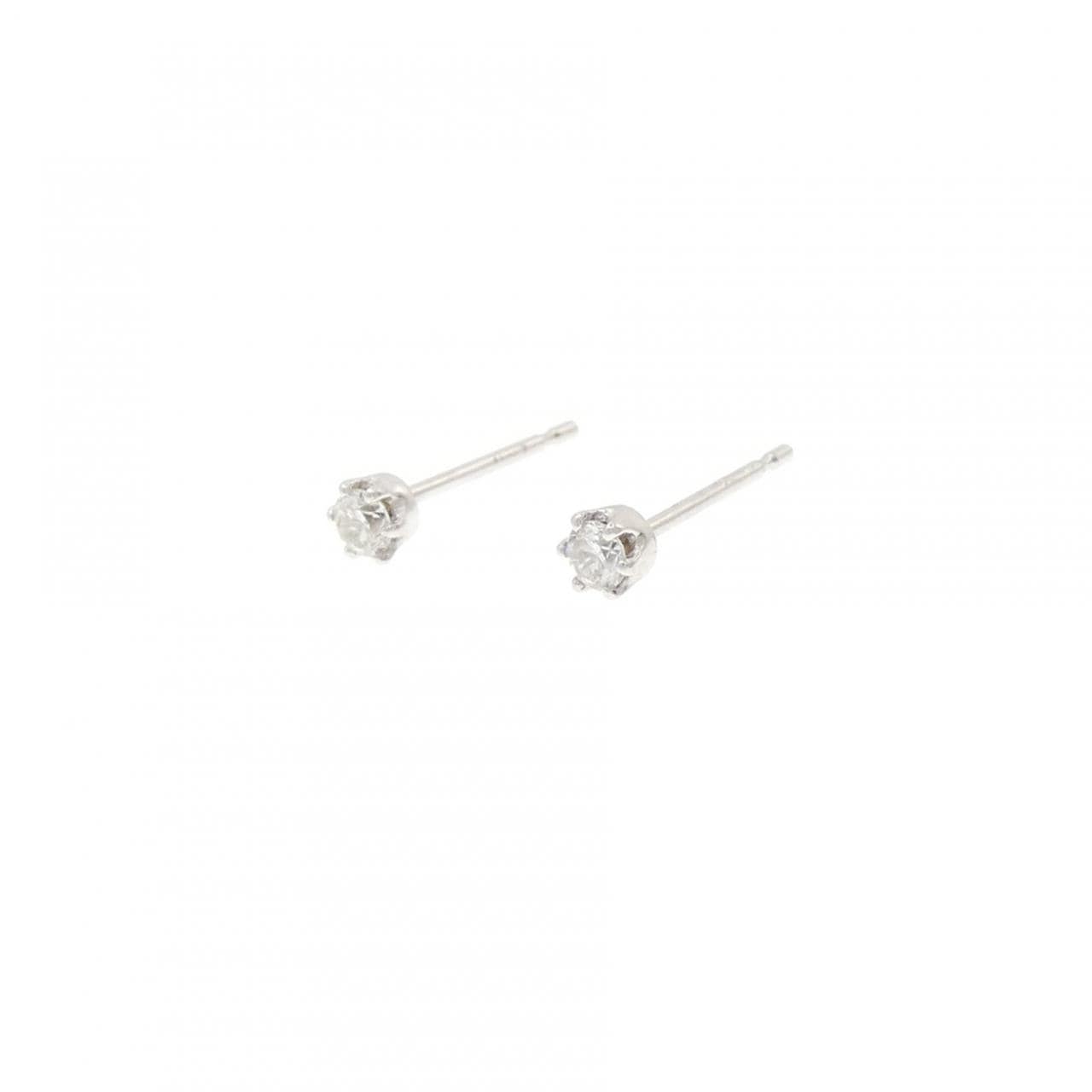 PT900 ソリティア ダイヤモンド ピアス 0.10CT