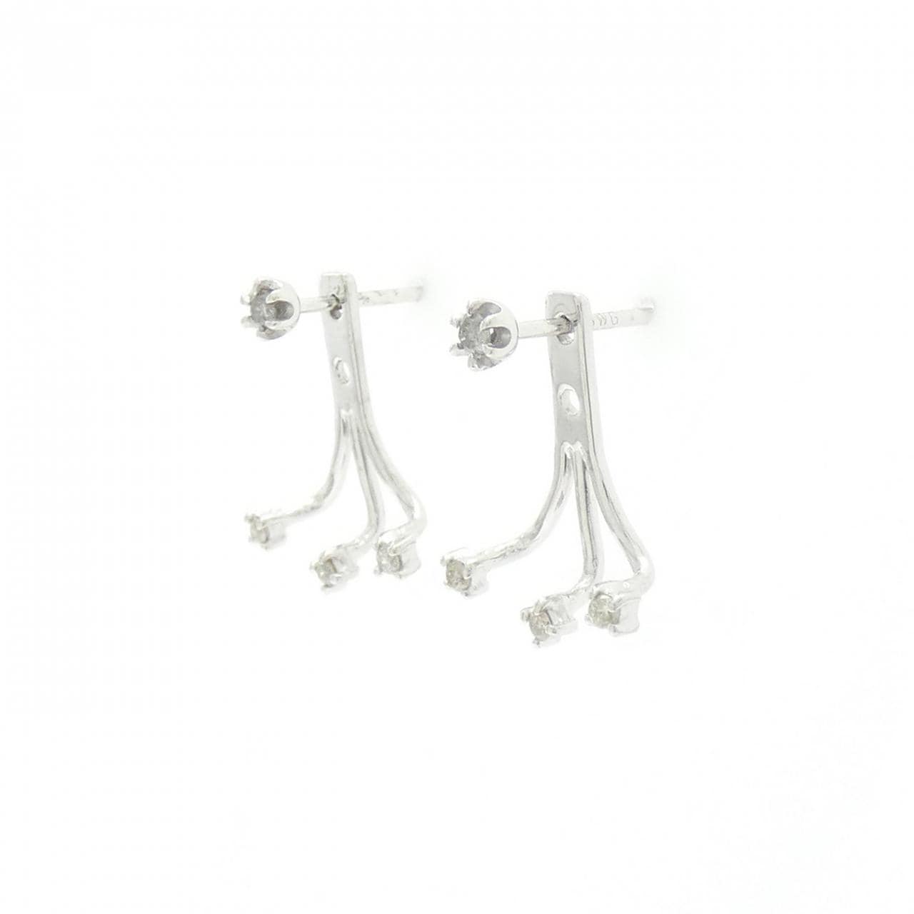 K18WG 2WAY ダイヤモンド ピアス 0.10CT