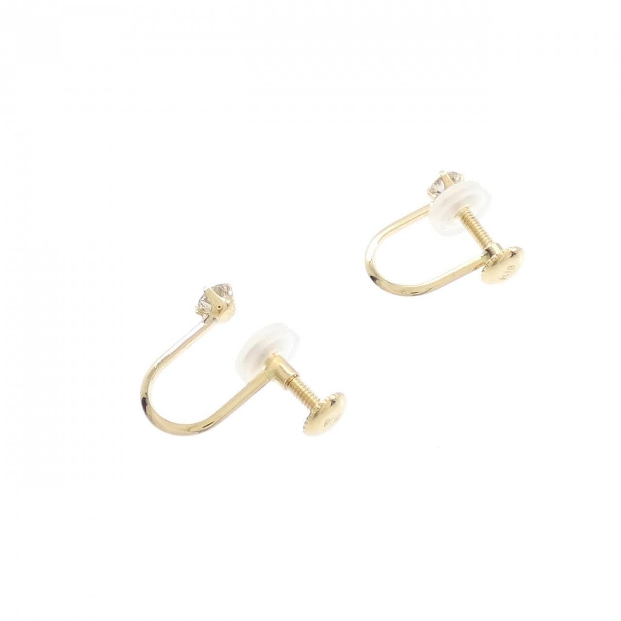K18YG Solitaire Diamond Earrings 0.20CT
