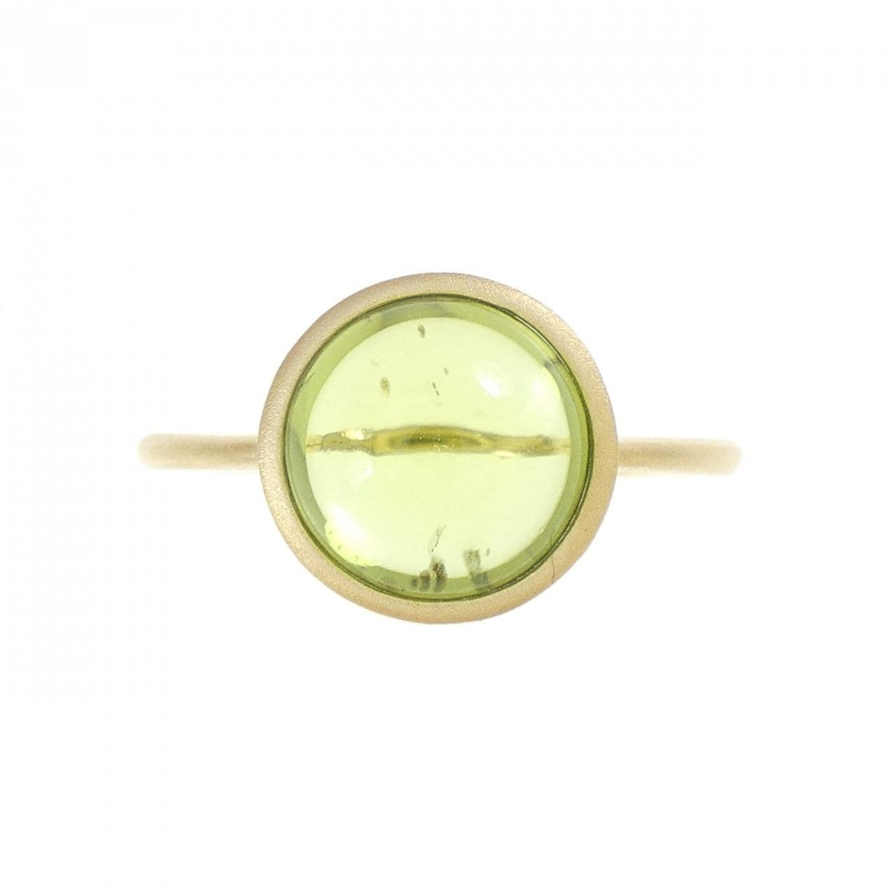 K18YG ペリドット リング 3.40CT
