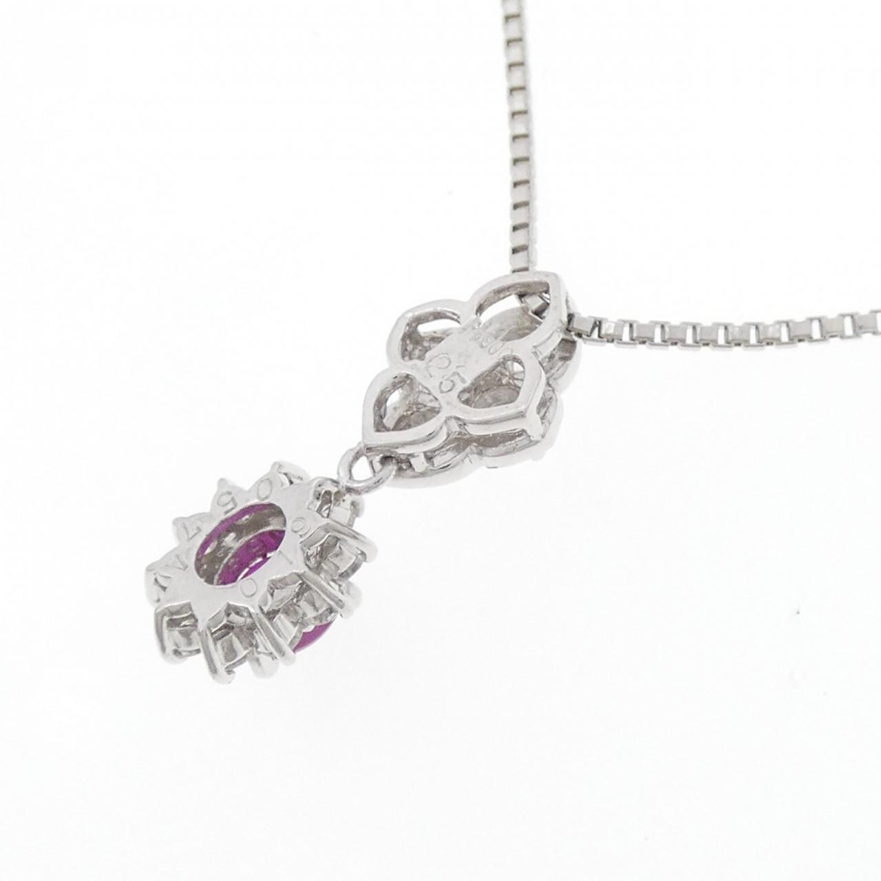 PT900/PT850 スタールビー ネックレス 0.574CT
