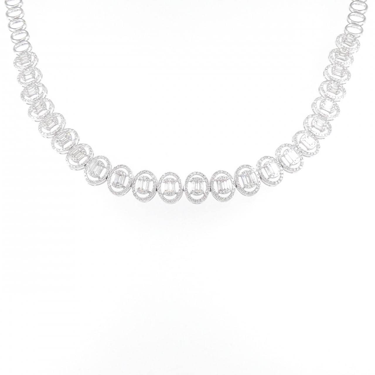 K18WG ダイヤモンド ネックレス 3.59CT