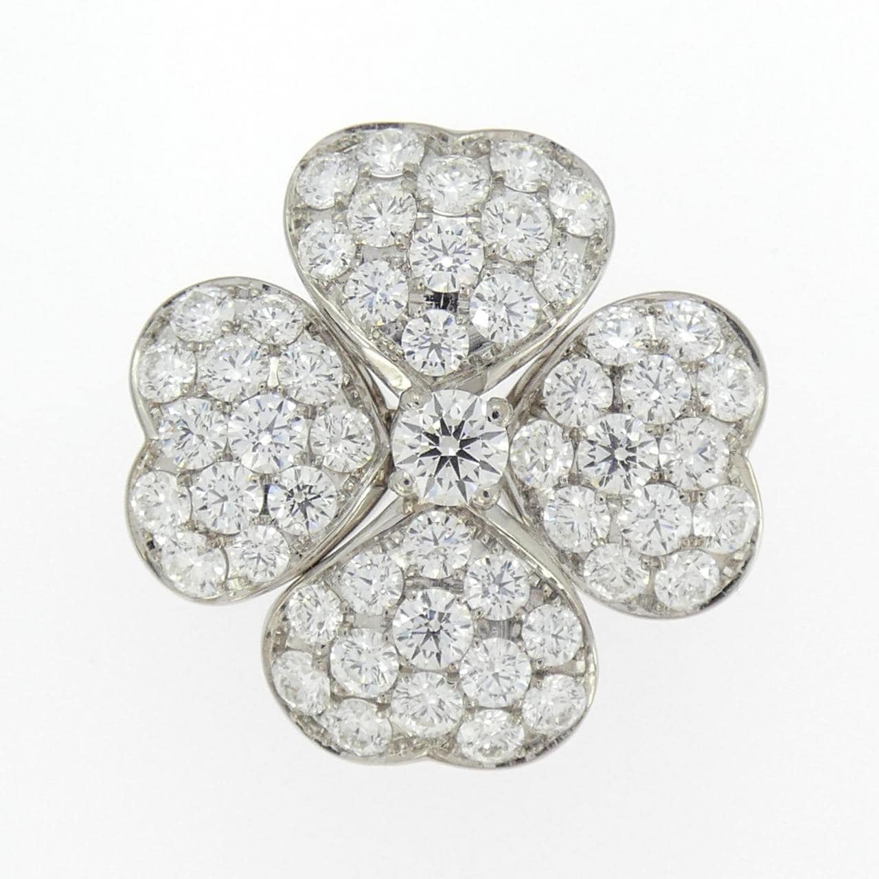 K18WG パヴェ ダイヤモンド ブローチ 1.904CT