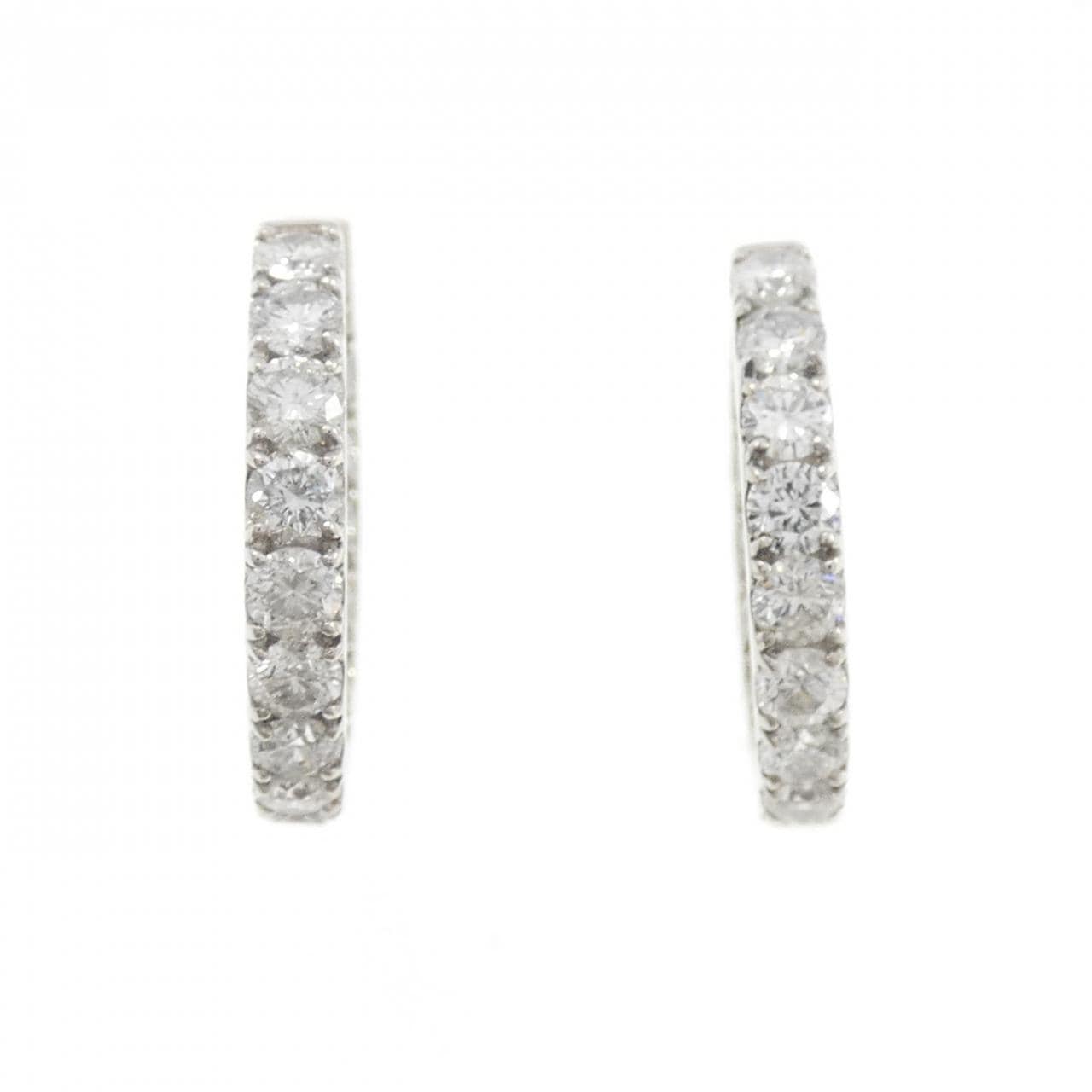 PT900 フープ ダイヤモンド ピアス 2.00CT