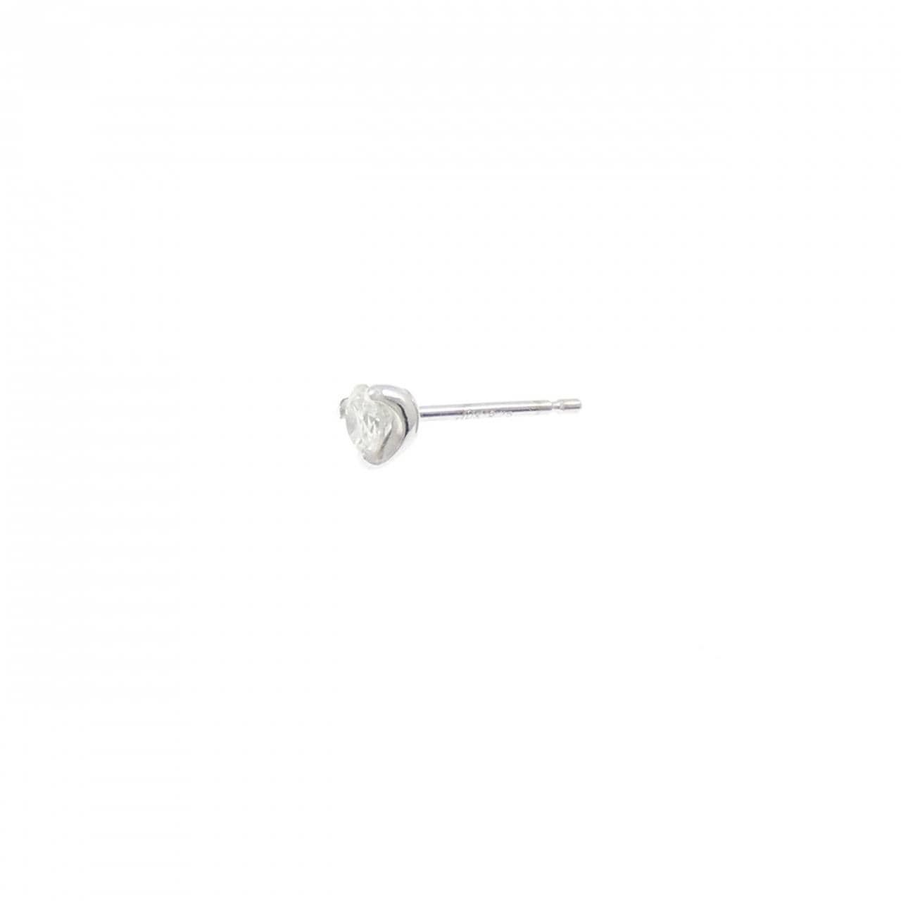 K18WG ソリティア ダイヤモンド ピアス 0.10CT 片耳