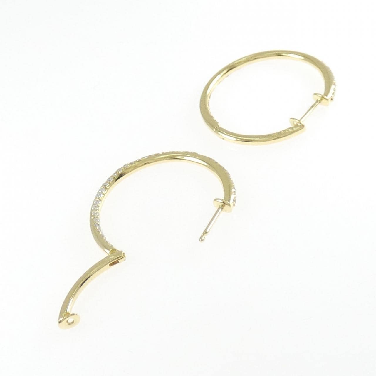 K18YG ダイヤモンド フープ ピアス 0.50CT