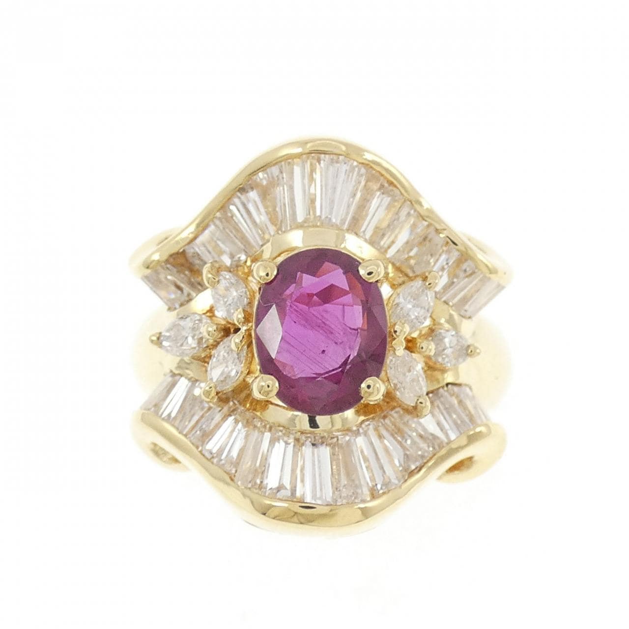 K18YG ダイヤモンド リング 1.59CT