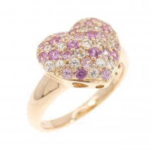 K18PG ハート サファイヤ リング 0.80CT