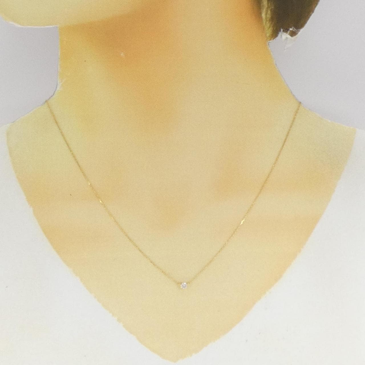 K18YG ソリティア ダイヤモンド ネックレス 0.10CT