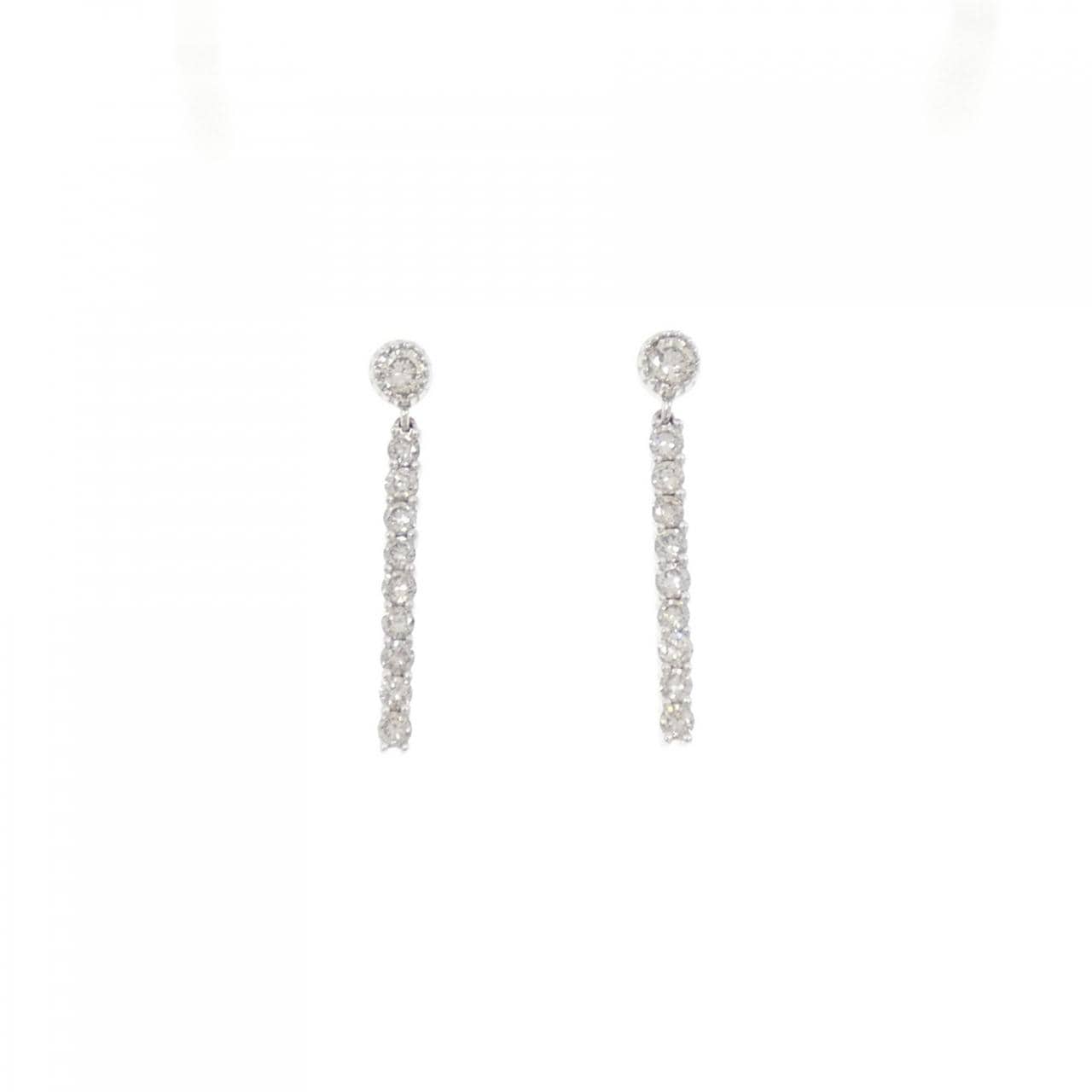 K18WG ダイヤモンド ピアス 0.50CT