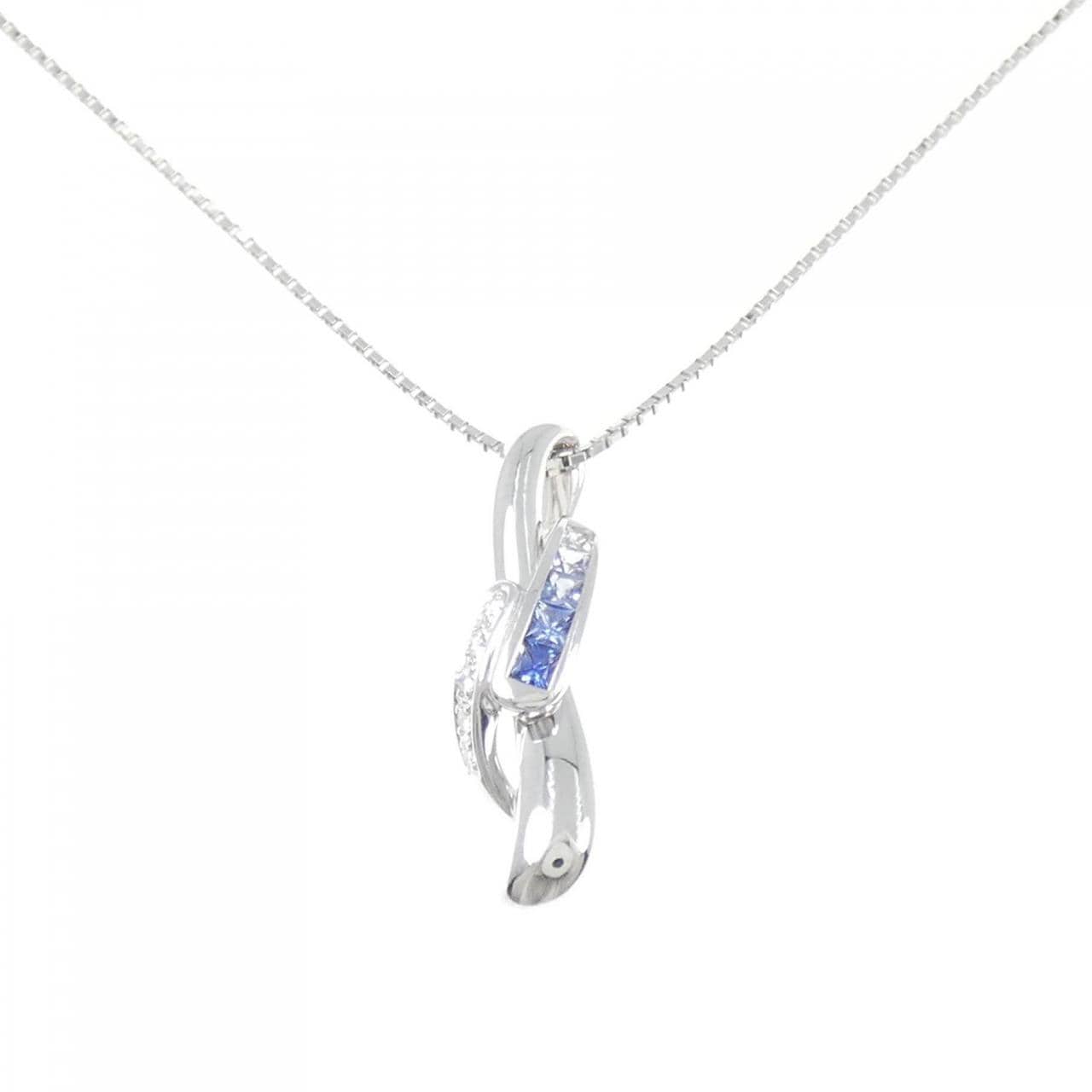 K18WG サファイヤ ネックレス 0.30CT