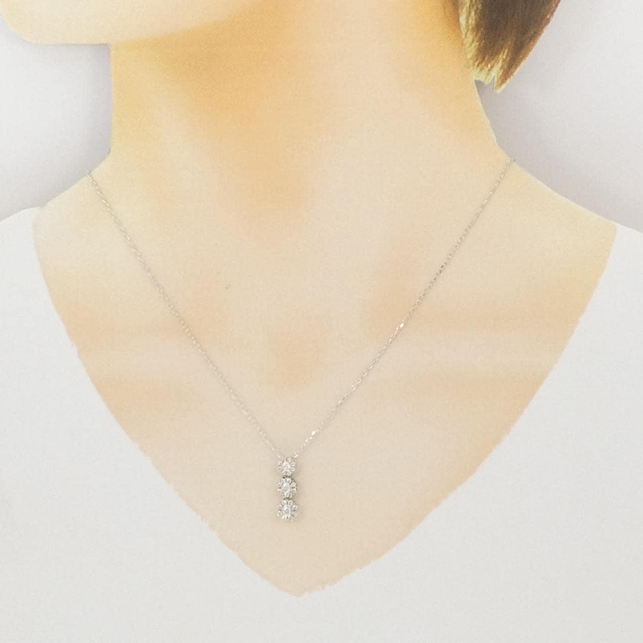K18WG ダイヤモンド ネックレス 0.40CT