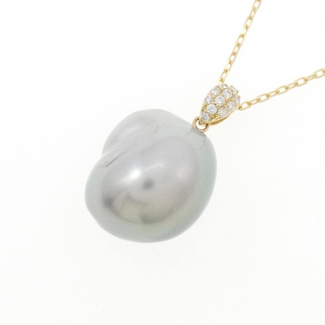 K18YG 黒蝶パール ネックレス