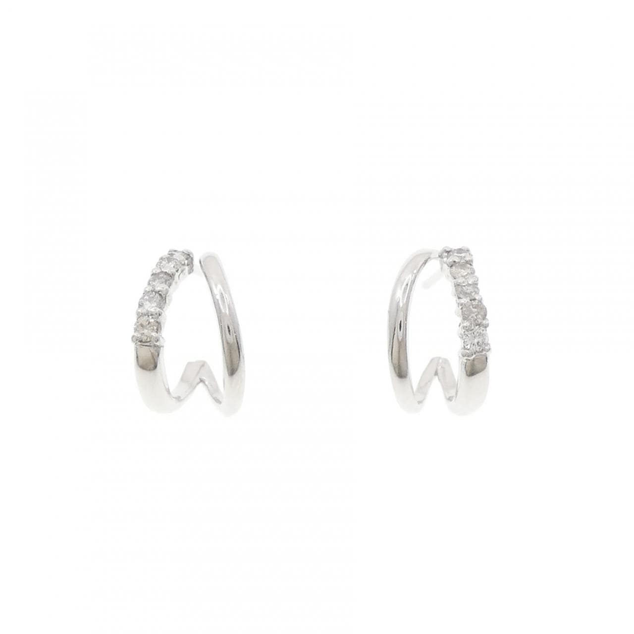 K18WG/K14WG ダイヤモンド ピアス 0.20CT