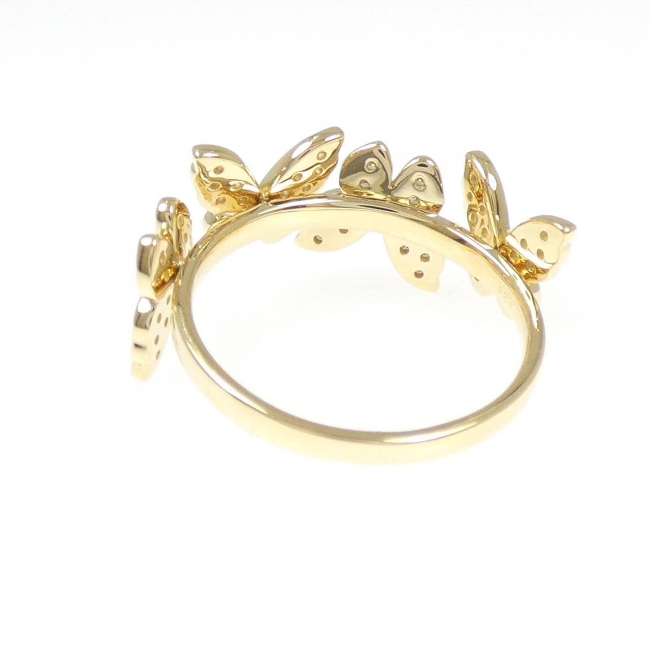 K18YG バタフライ ダイヤモンド リング 0.26CT