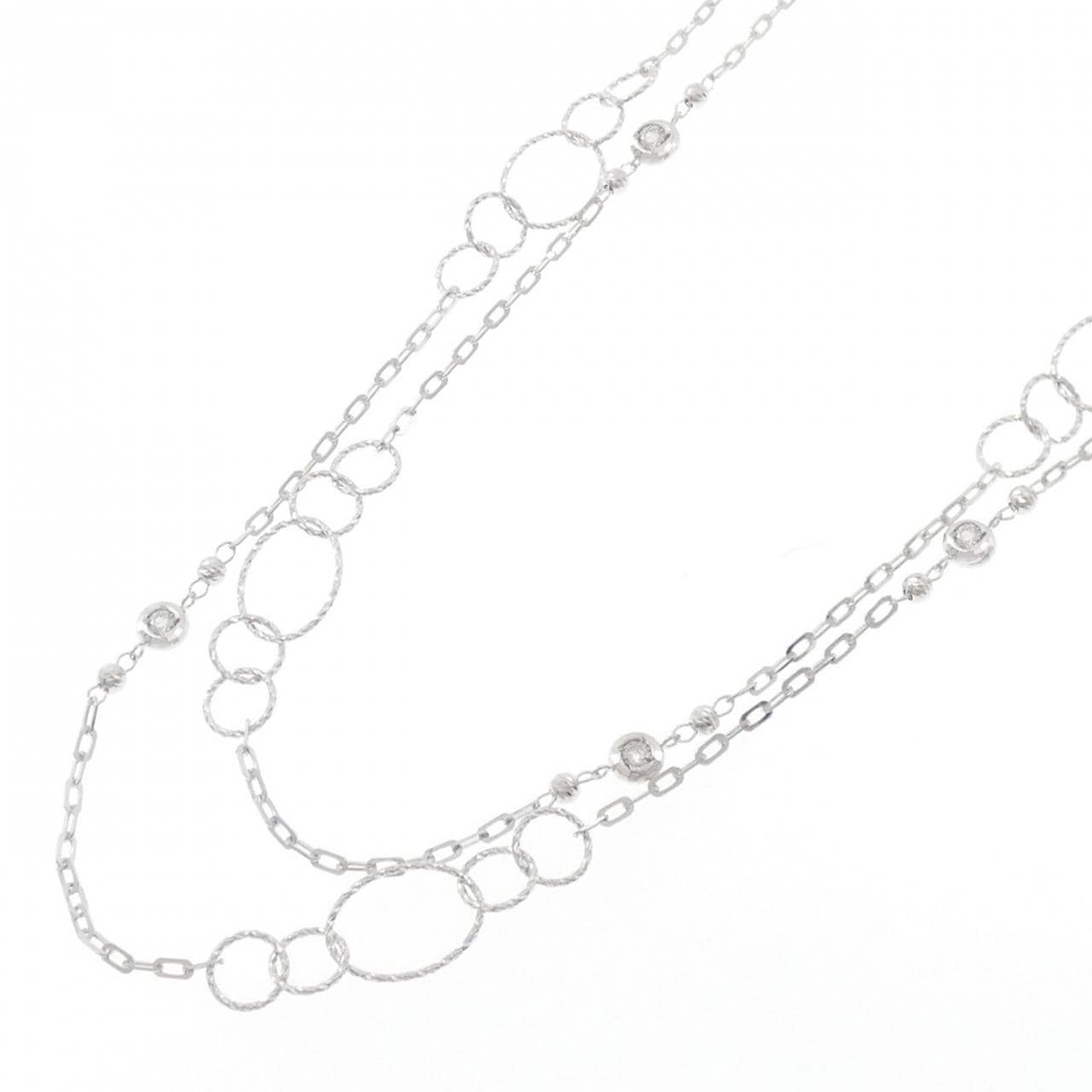 K18WG ダイヤモンド ネックレス 0.30CT